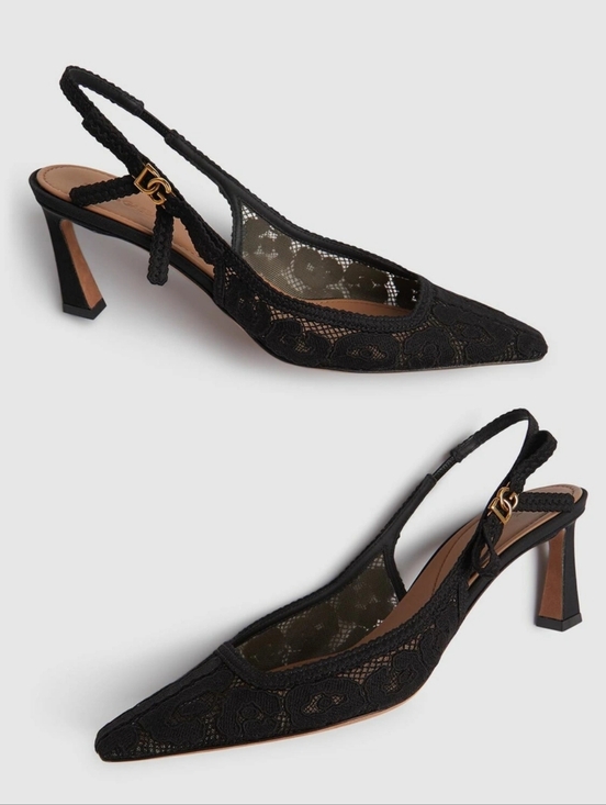 Dolce & Gabbana Shoes - NWT! Dolce & Gabbana Pizzo Leo Lace 65MM Slingback Pumps Size 9